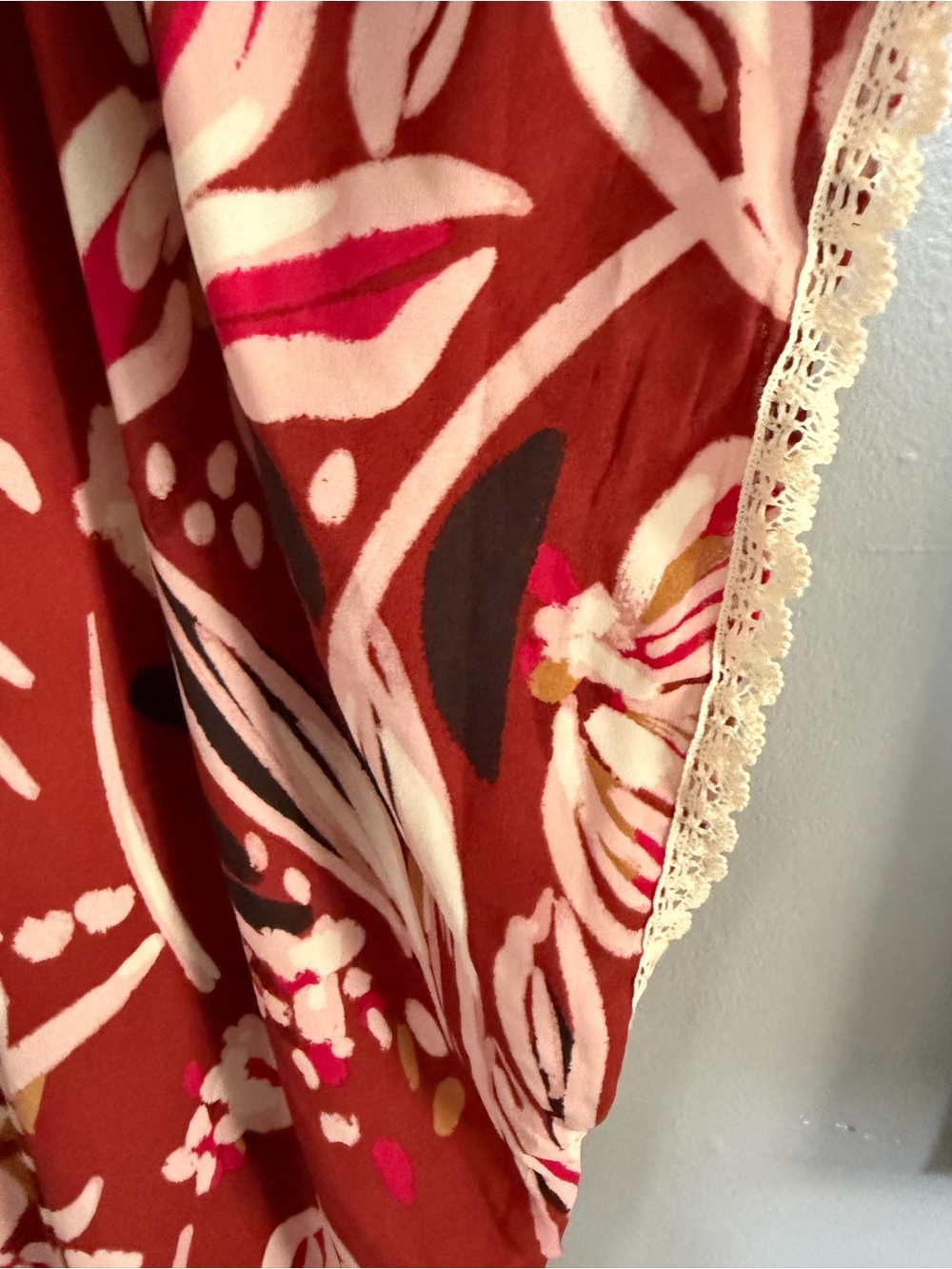 Maurices Rust Floral Open-Front Kimono - Picture 4 of 7